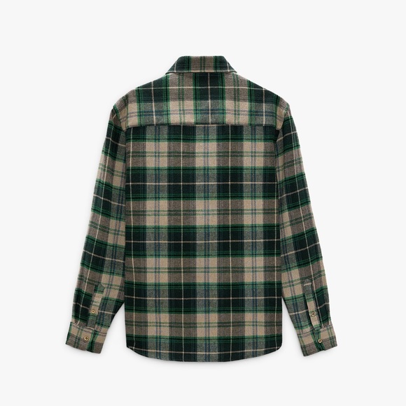 NWT MEN'S ZARA GREEN PLAID FLANNEL SHIRT - Picture 3 of 8